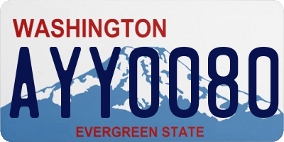 WA license plate AYY0080