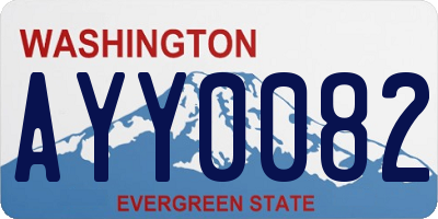 WA license plate AYY0082