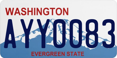 WA license plate AYY0083