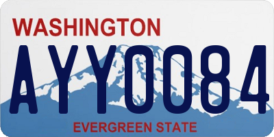 WA license plate AYY0084