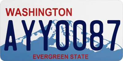 WA license plate AYY0087