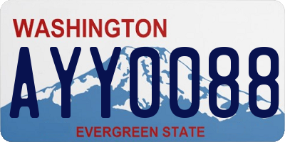 WA license plate AYY0088