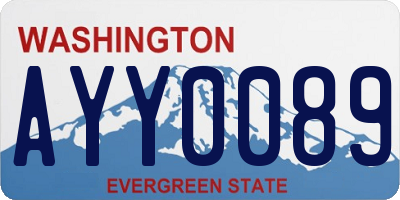 WA license plate AYY0089