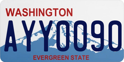 WA license plate AYY0090