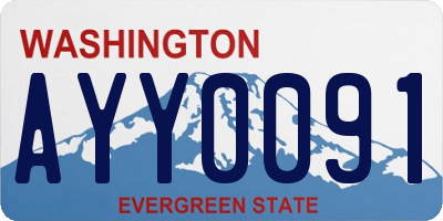 WA license plate AYY0091