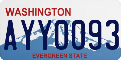 WA license plate AYY0093