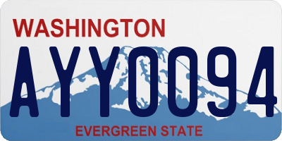 WA license plate AYY0094