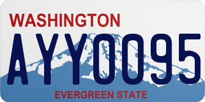 WA license plate AYY0095