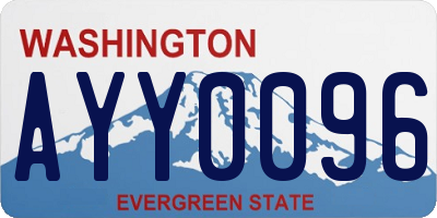 WA license plate AYY0096