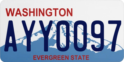 WA license plate AYY0097