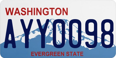 WA license plate AYY0098