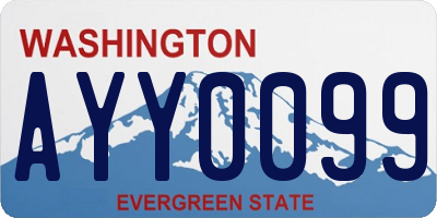 WA license plate AYY0099