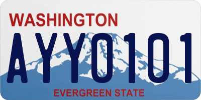 WA license plate AYY0101