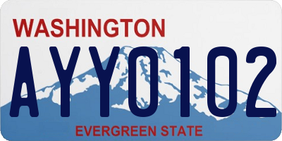 WA license plate AYY0102