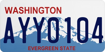 WA license plate AYY0104