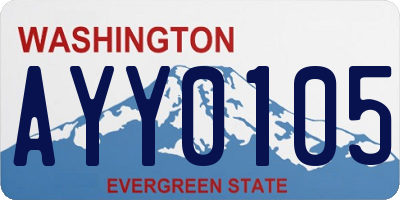 WA license plate AYY0105