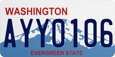 WA license plate AYY0106