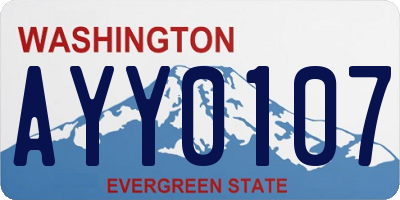 WA license plate AYY0107