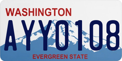 WA license plate AYY0108