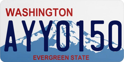 WA license plate AYY0150