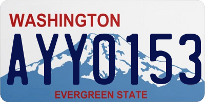 WA license plate AYY0153