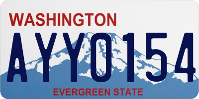 WA license plate AYY0154