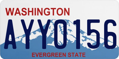 WA license plate AYY0156