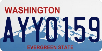 WA license plate AYY0159