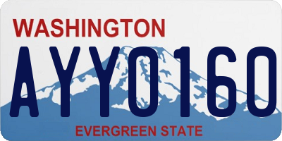 WA license plate AYY0160