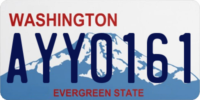 WA license plate AYY0161