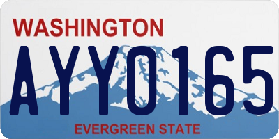 WA license plate AYY0165