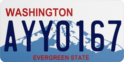 WA license plate AYY0167