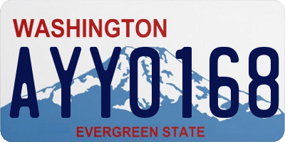 WA license plate AYY0168