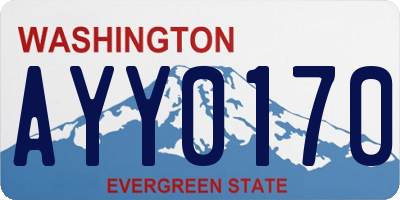 WA license plate AYY0170