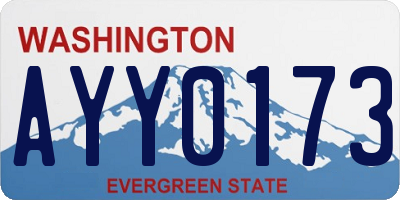 WA license plate AYY0173