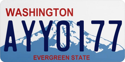 WA license plate AYY0177