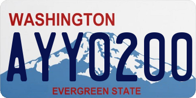 WA license plate AYY0200