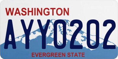 WA license plate AYY0202