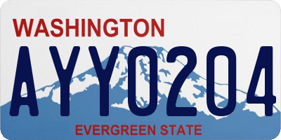 WA license plate AYY0204