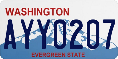 WA license plate AYY0207