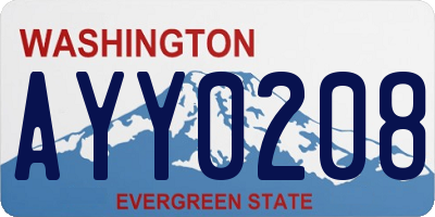 WA license plate AYY0208