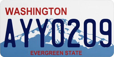 WA license plate AYY0209