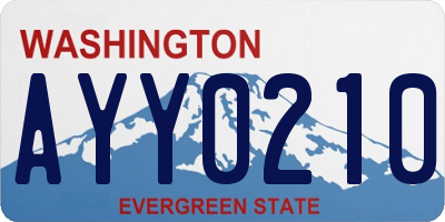 WA license plate AYY0210