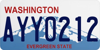 WA license plate AYY0212