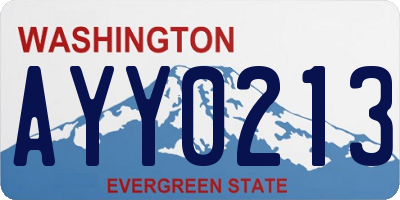 WA license plate AYY0213