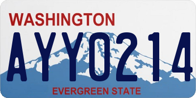 WA license plate AYY0214