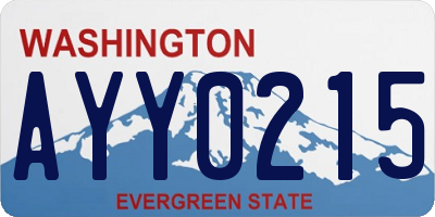 WA license plate AYY0215