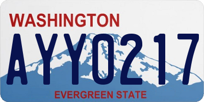 WA license plate AYY0217