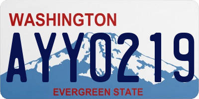 WA license plate AYY0219