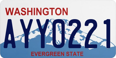 WA license plate AYY0221